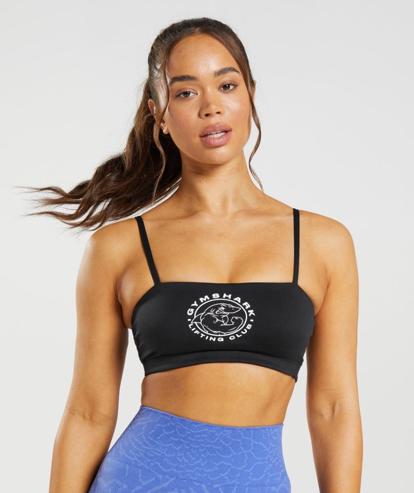 Women\'s Gymshark Legacy Bandeau Sports Bra Black | NZ 0KDROL